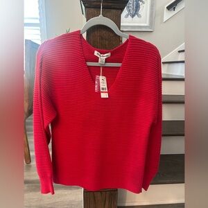 Tommy Bahama soft red sparkly sweater.
